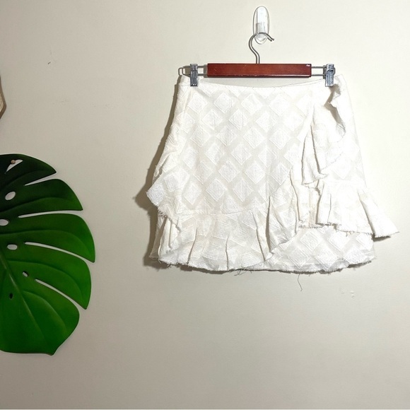 Revolve Tularosa Hannah Ruffle Mini Faux Wrap Skirt in Ivory - Picture 5 of 9
